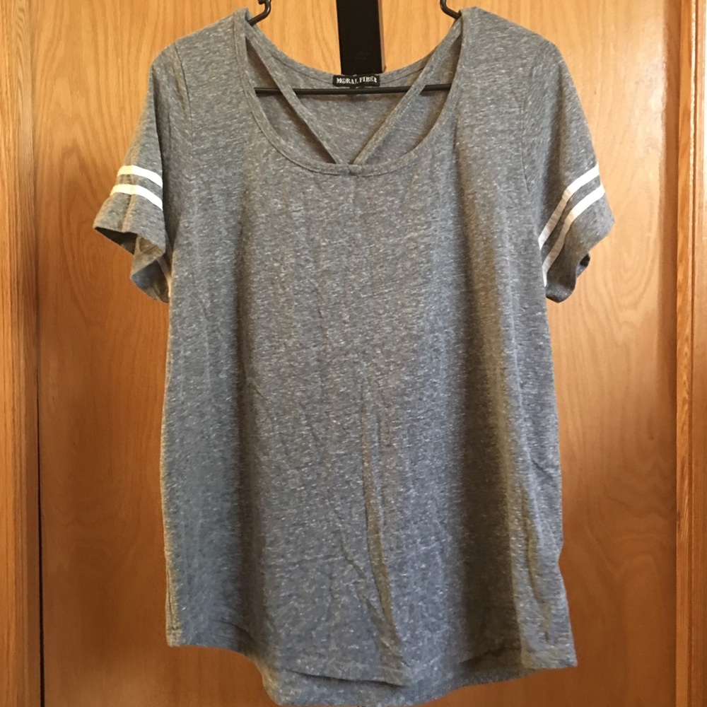 Grey Women’s Scoop-Neck “Football” Tee